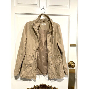 CHARLOTTE RUSSE khaki cotton zipper closure with pocket jacket W size Medium